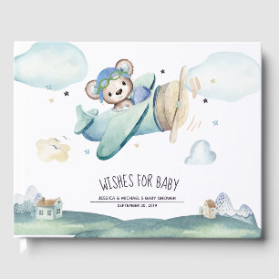 Pilotin für Wasserfarbenflugzeuge Teddy Bear Gästebuch