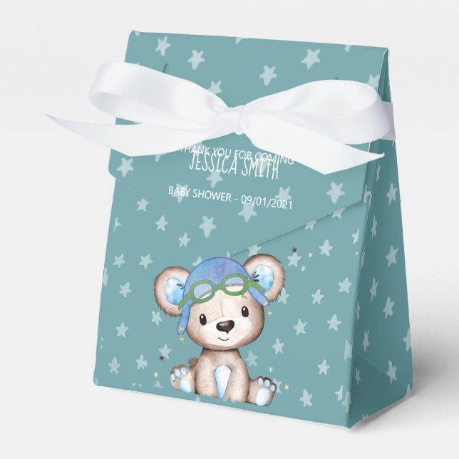 Pilotin für Wasserfarbenflugzeuge Teddy Bear Geschenkschachtel (Vorderseite)