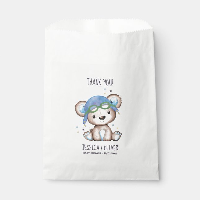 Pilotin für Wasserfarbenflugzeuge Teddy Bear Geschenktütchen (Vorderseite)
