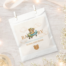 Pilotin für Whimsikflugzeuge Teddy Bear Baby Dusch Geschenktütchen