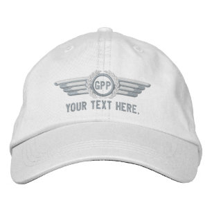 Pilotlöcher für personalisierte Monogramm-Flugla Bestickte Kappe