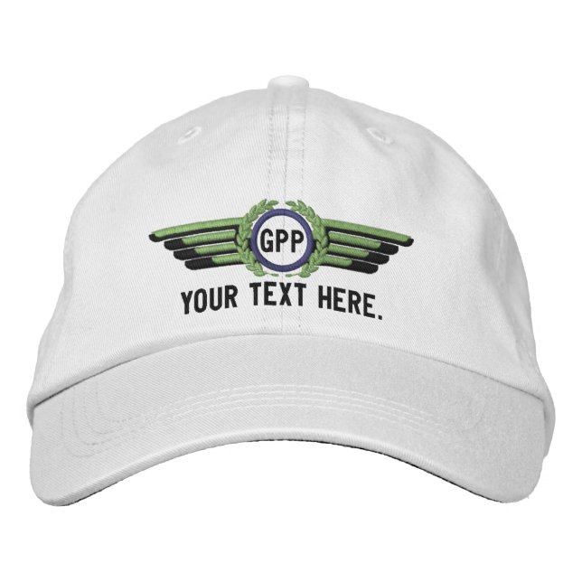 Pilotlöcher für personalisierte Monogramm-Fluglaut Bestickte Baseballkappe (Vorderseite)