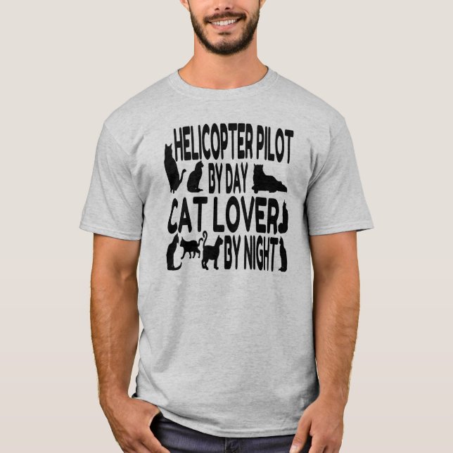 Pilotprogramm für Cat Lover-Hubschrauber T-Shirt (Vorderseite)