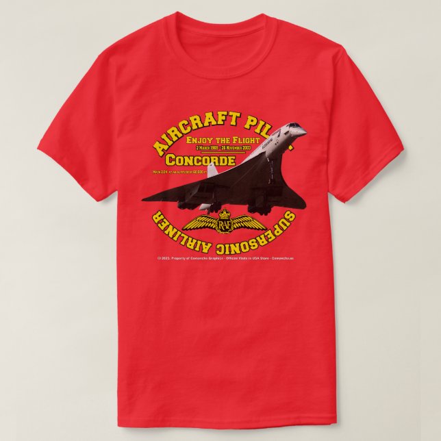 Pilotprogramm für Concorde Airline T-Shirt (Design vorne)