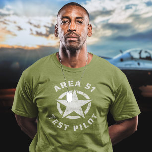 Pilotprogramm für coole Fläche 51 - Funny Alien UF T-Shirt