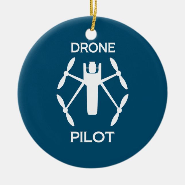 Pilotprogramm für Drohne in Klassen Keramik Ornament (Vorne)