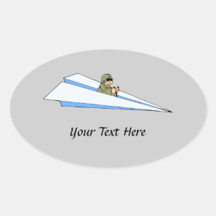 Pilotprogramm für Funny Paper Ovaler Aufkleber