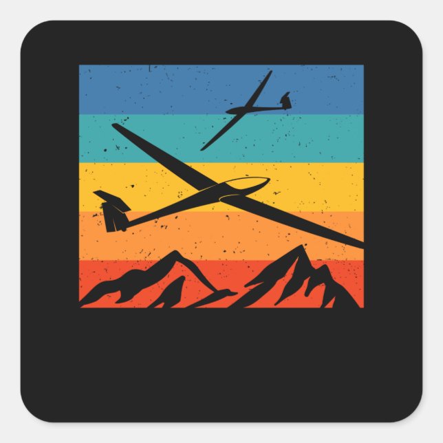 Pilotprogramm für Gleitschirmflieger Quadratischer Aufkleber (Vorderseite)