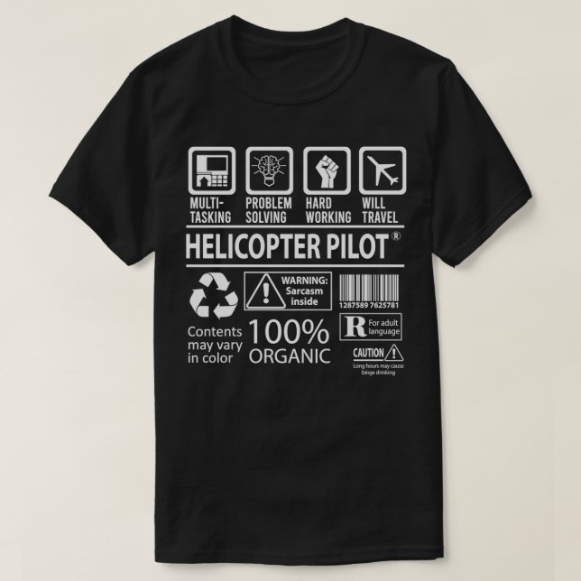 Pilotprogramm für Hubschrauber MultiTasking - zert T-Shirt (Design vorne)
