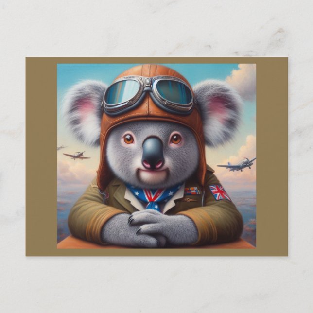 Pilotprogramm für Koala Postkarte (Vorderseite)