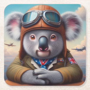 Pilotprogramm für Koala Rechteckiger Pappuntersetzer