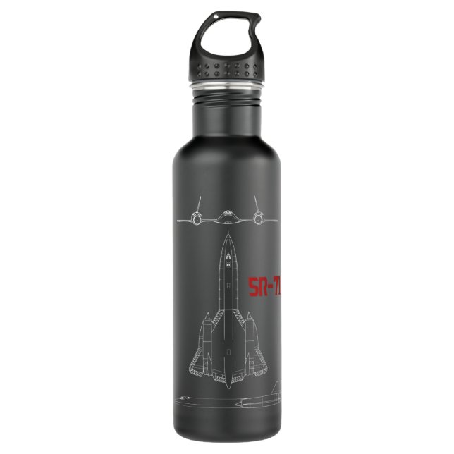 Pilotprogramm für Militärflugzeuge Sr-71 Blackbird Edelstahlflasche (Vorderseite)