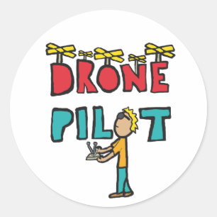 Pilotprogramm für RC Drone Runder Aufkleber