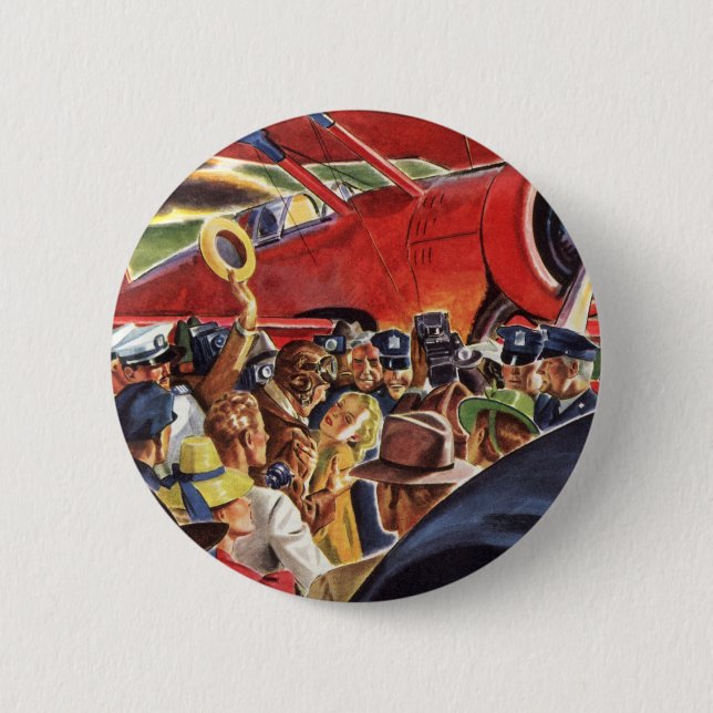 Pilotprogramm für Vintage Single-Prop-Flugzeuge mi Button (Vorderseite)