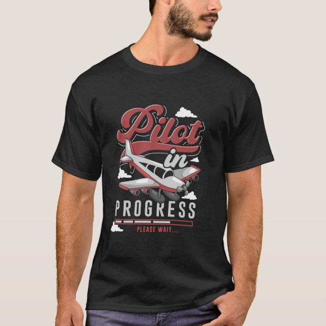 Pilotprogramm in Arbeit Bitte warten lustiges Gesc T-Shirt (Vorderseite)