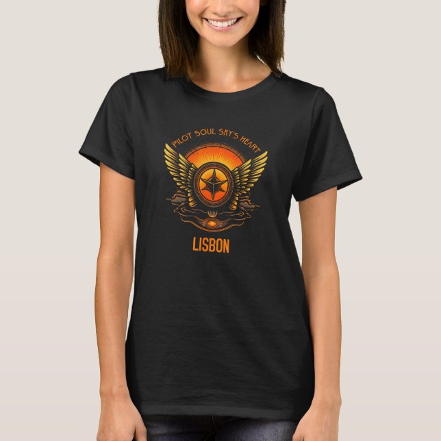 Pilotprogramm Soul Sky: Herzliches Lissabon Skylin T-Shirt (Vorderseite)