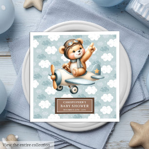 Pilotprojekt für Baby Boy Dusche Napkins Teddy Bea Serviette