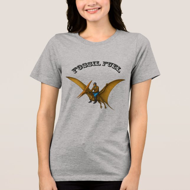 Pilotreise auf einem fliegenden Pterosaurier Dinos Tri-Blend Shirt (Vorderseite)