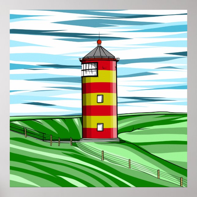 Pilsum Lighthouse Pilsumer Leuchtturm Poster (Vorne)