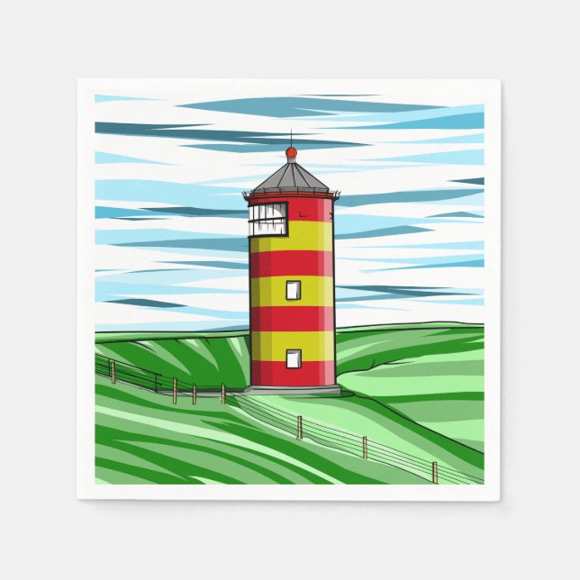 Pilsum Lighthouse Pilsumer Leuchtturm Serviette (Vorderseite)