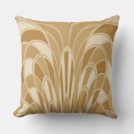 Pilz Abstrakt - Art Deco - Beige Kissen