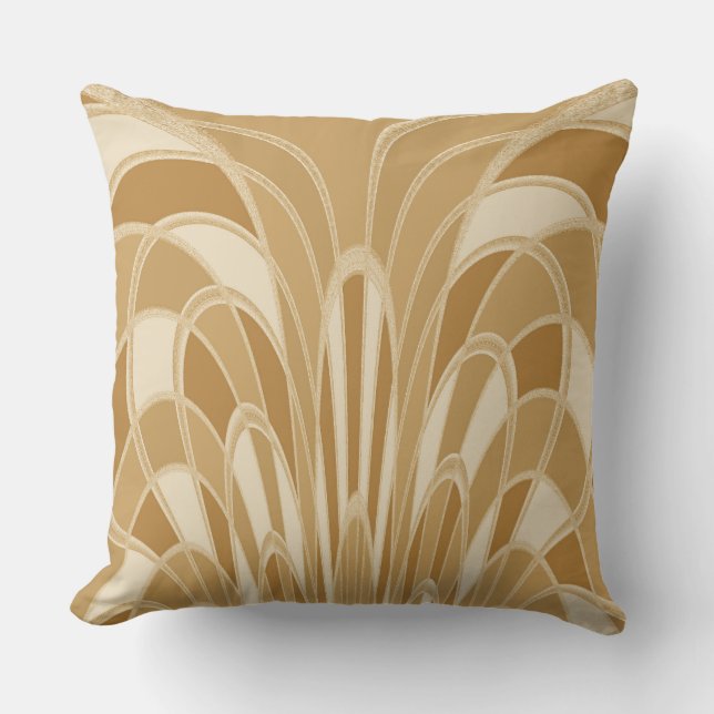 Pilz Abstrakt - Art Deco - Beige Kissen (Vorderseite)