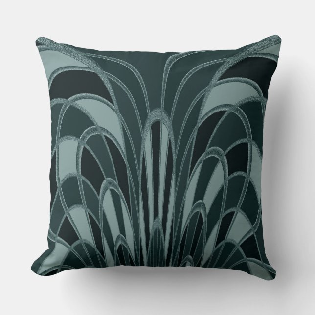 Pilz Abstrakt - Art Deco - Jewel Green Kissen (Vorderseite)