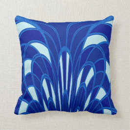 Pilz-abstraktes - Kunst-Deko - Blau Kissen