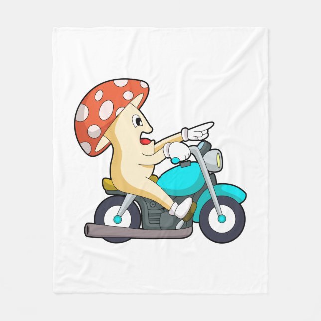 Pilz als Fahrrad mit Motorrad Fleecedecke (Vorderseite)