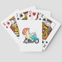 Pilz als Fahrrad mit Motorrad