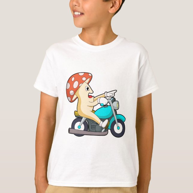 Pilz als Fahrrad mit Motorrad T-Shirt (Vorderseite)