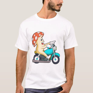 Pilz als Fahrrad mit Motorrad T-Shirt