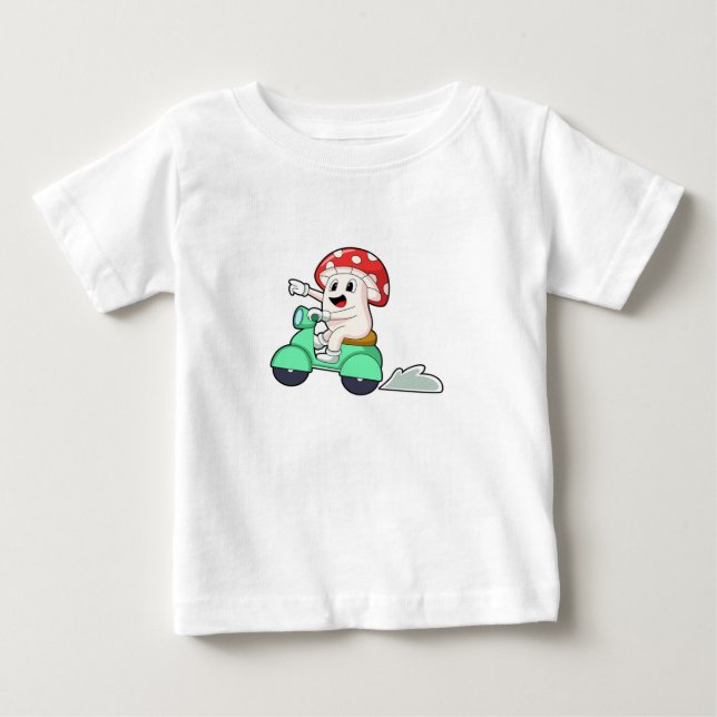 Pilz als Fahrrad mit Scooter.PNG Baby T-shirt (Vorderseite)