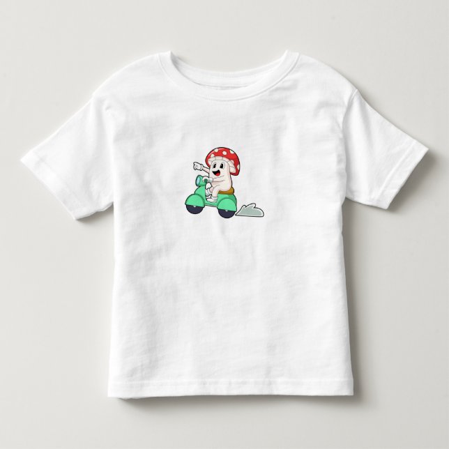 Pilz als Fahrrad mit Scooter.PNG Kleinkind T-shirt (Vorderseite)