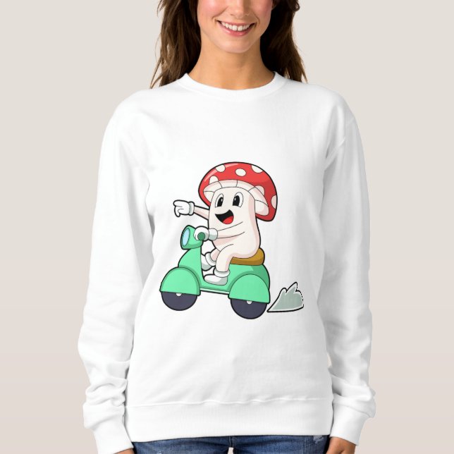 Pilz als Fahrrad mit Scooter.PNG Sweatshirt (Vorderseite)