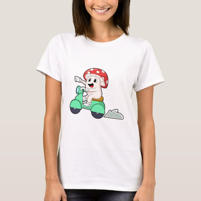 Pilz als Fahrrad mit Scooter.PNG T-Shirt (Vorderseite)