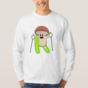 Pilz als Skifahrer mit Ski T-Shirt