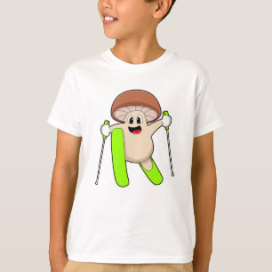 Pilz als Skifahrer mit Ski T-Shirt