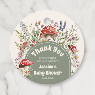 Pilz-Baby-Shower-Dankeschön-Geschenk Geschenkanhänger