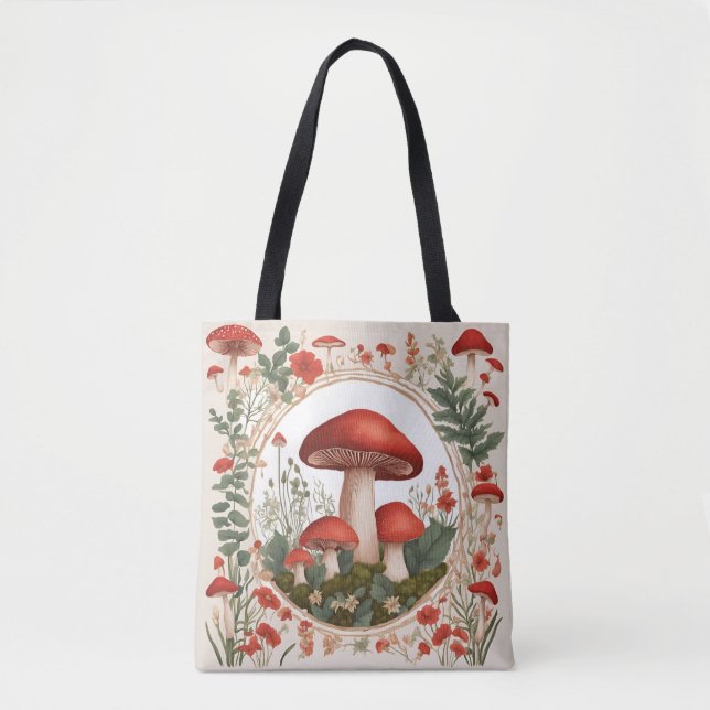Pilz Cottagecore Tasche (Vorderseite)