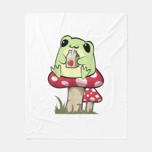 Pilz Frosch Goblincore Mykologie Kreativer Stil Fleecedecke