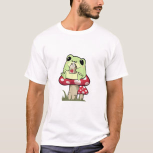 Pilz Frosch Goblincore Mykologie Kreativer Stil T-Shirt
