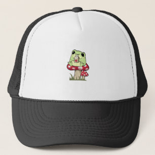 Pilz Frosch Goblincore Mykologie Kreativer Stil Truckerkappe