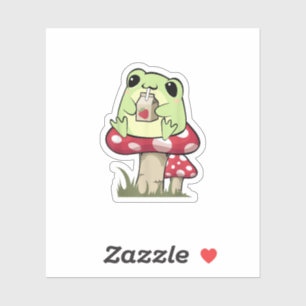 Pilz-Frosch-Goblincore-Mykologie-Kreativstil Aufkleber