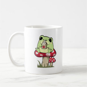 Pilz Frosch Goblincore Mykologie Kreativstil Kaffeetasse