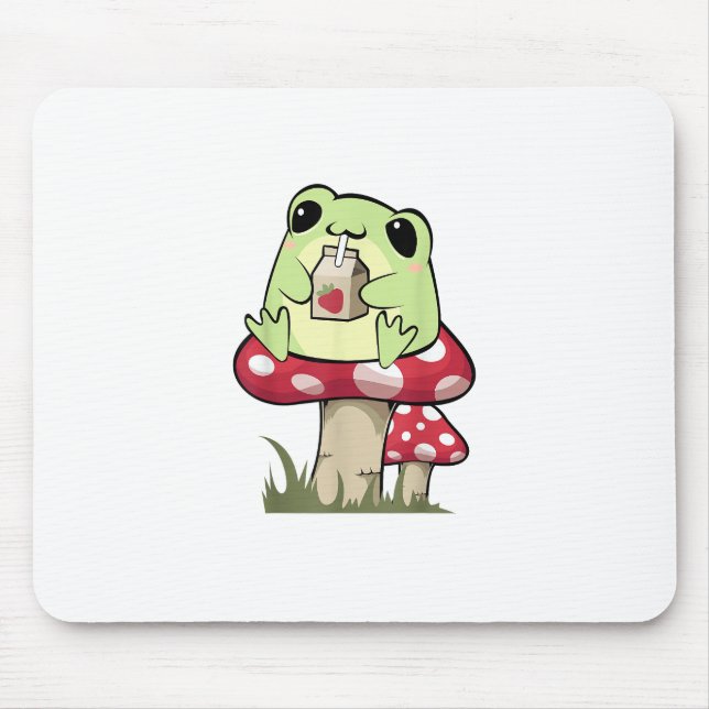 Pilz Frosch Goblincore Mykologie Kreativstil Mousepad (Vorne)