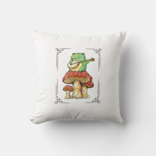 Pilz Frosch Goblincore Mykologie Künstlerisches De Kissen