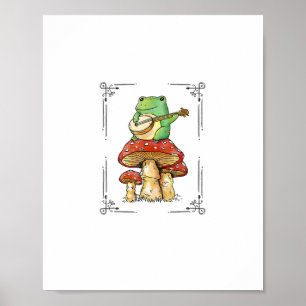 Pilz Frosch Goblincore Mykologie Künstlerisches De Poster