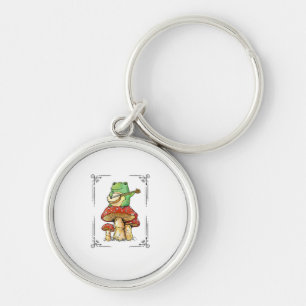 Pilz Frosch Goblincore Mykologie Künstlerisches De Schlüsselanhänger