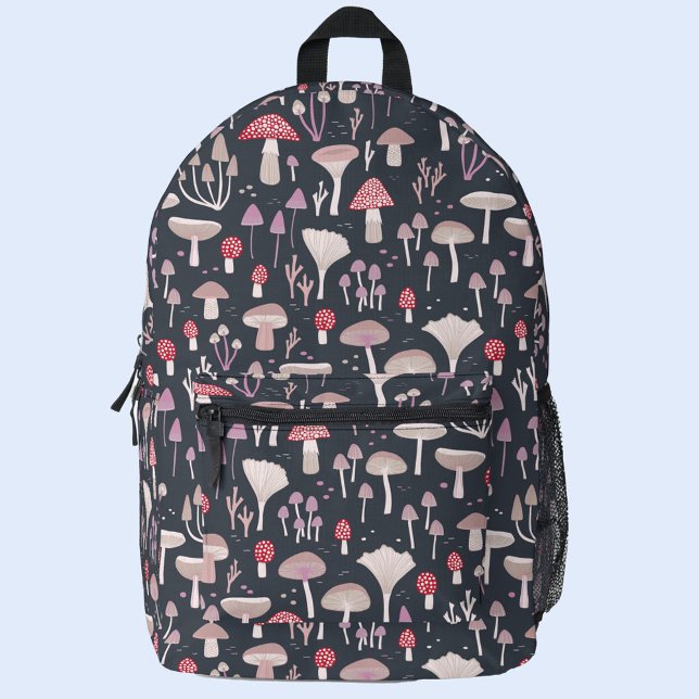 Pilz Fungi und Toadstool Bedruckter Rucksack (Mushroom toadstool fungi pattern backpack)